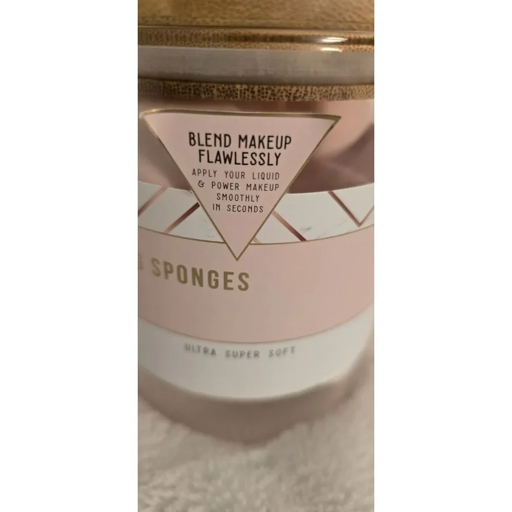 Beauty Blending Sponges Essentials Set 8 Ct $78 Value New In Reusable Glass‎ Jar